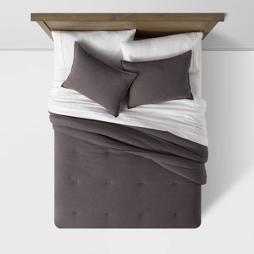 Luxurious Charcoal Comforter Set King Size